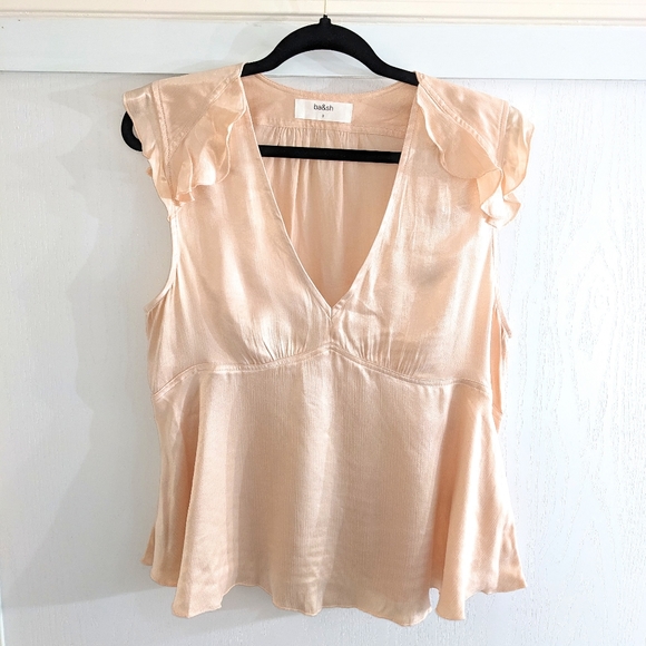 New ba&sh Carey Top Ruffle Sleeve - Picture 2 of 3